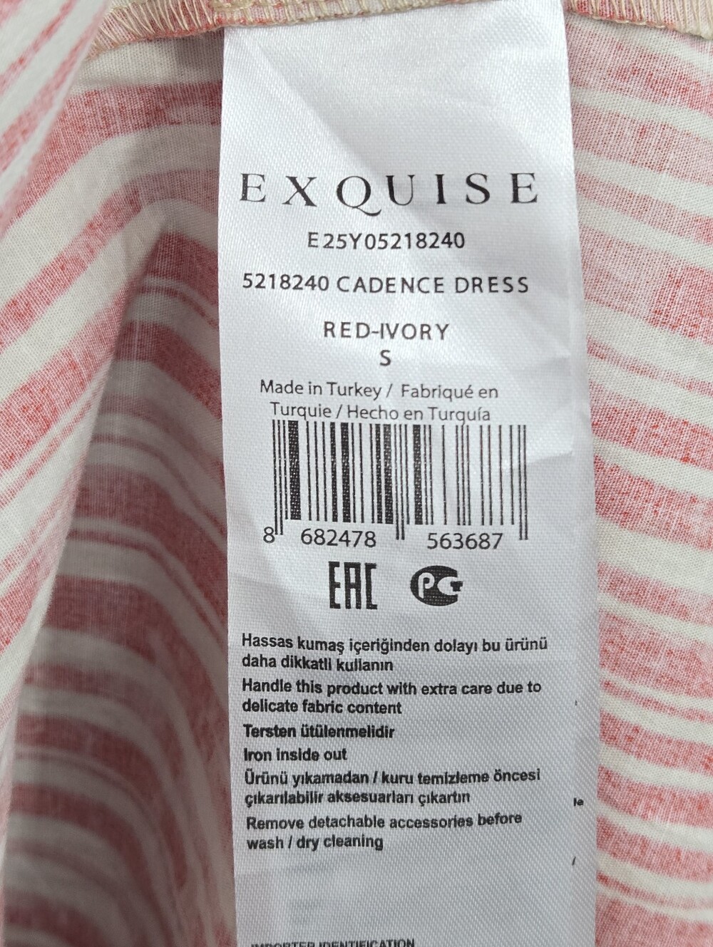 Anthropologie Exquise The Tobie Shirt Dress Striped Red Button Midi - Picture 12 of 16